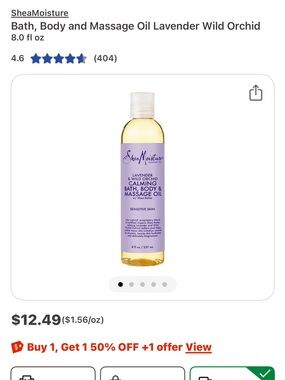 SheaMoisture Lavender & Wild Orchid Bath, Body & Massage Oil